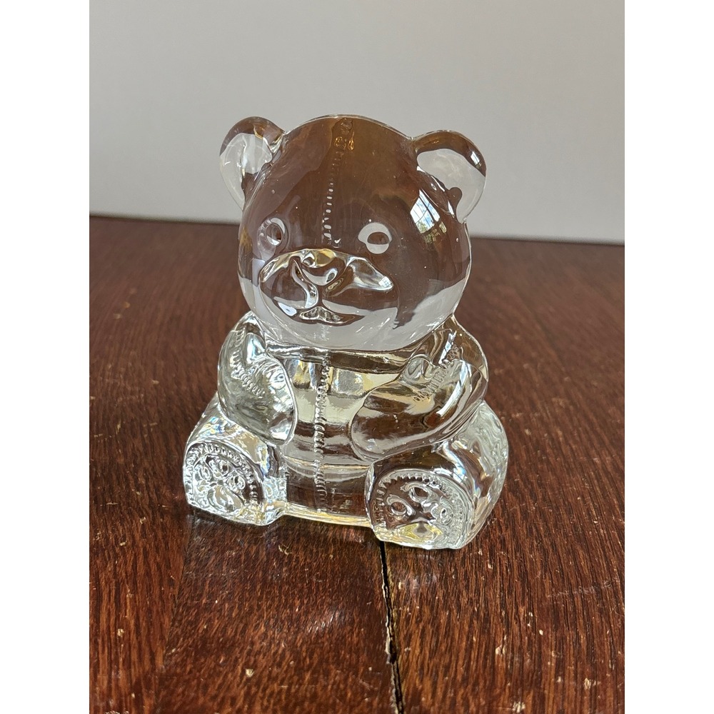 PartyLite Clear Glass Teddy Bear Tea Light Votive Candle Holder Vintage P0425 - Picture 1 of 7